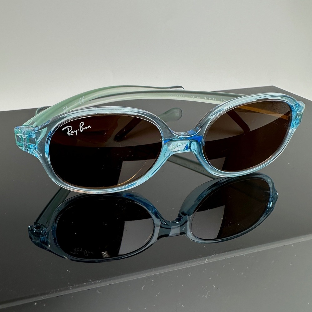 Ray-Ban Sunglasses Kids RJ9187S 7081/3 Oval Translucent Blue Ages 0-4 Toddler